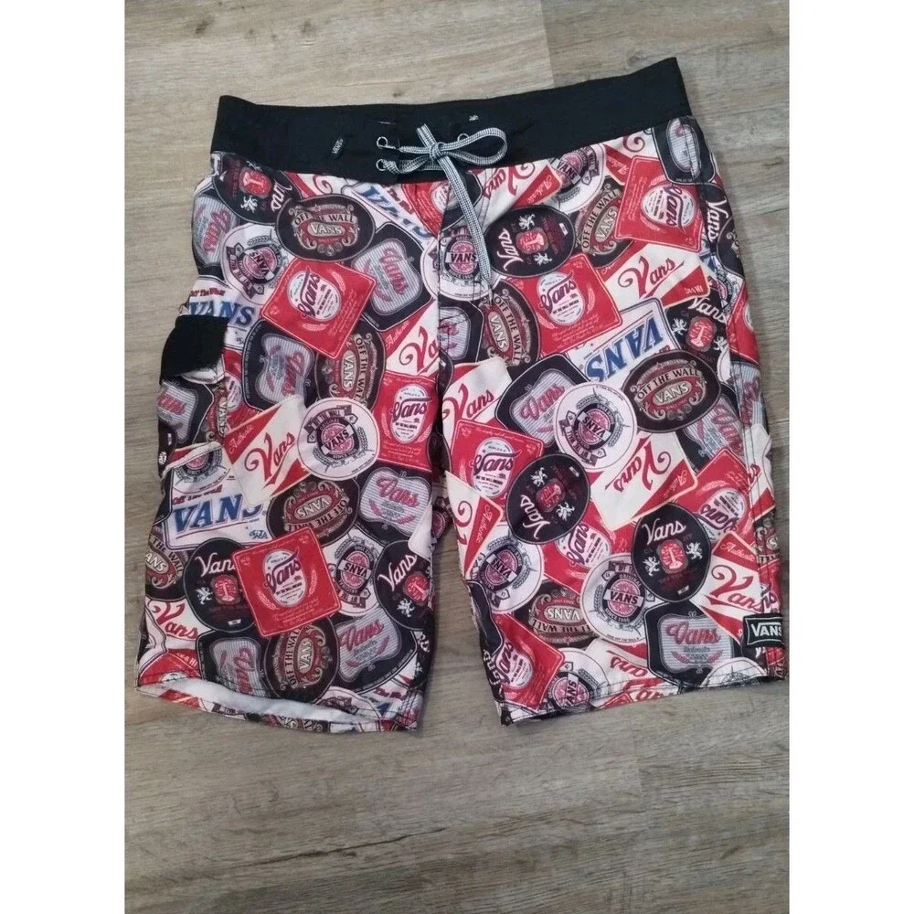 NR MINT VANS 30 GRAPHIC BOARDSHORTS 'VANS OFF THE WALL LABELS'